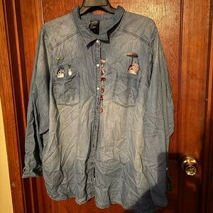 Torrid My Neighbor Totoro Embroidered Denim Button-Up Shirt